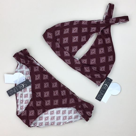 Soluna Reversible 2 Piece Halter Bikini Swimsuit - Picture 3 of 7